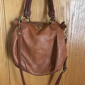 Leather J. crew crossbody hobo bag